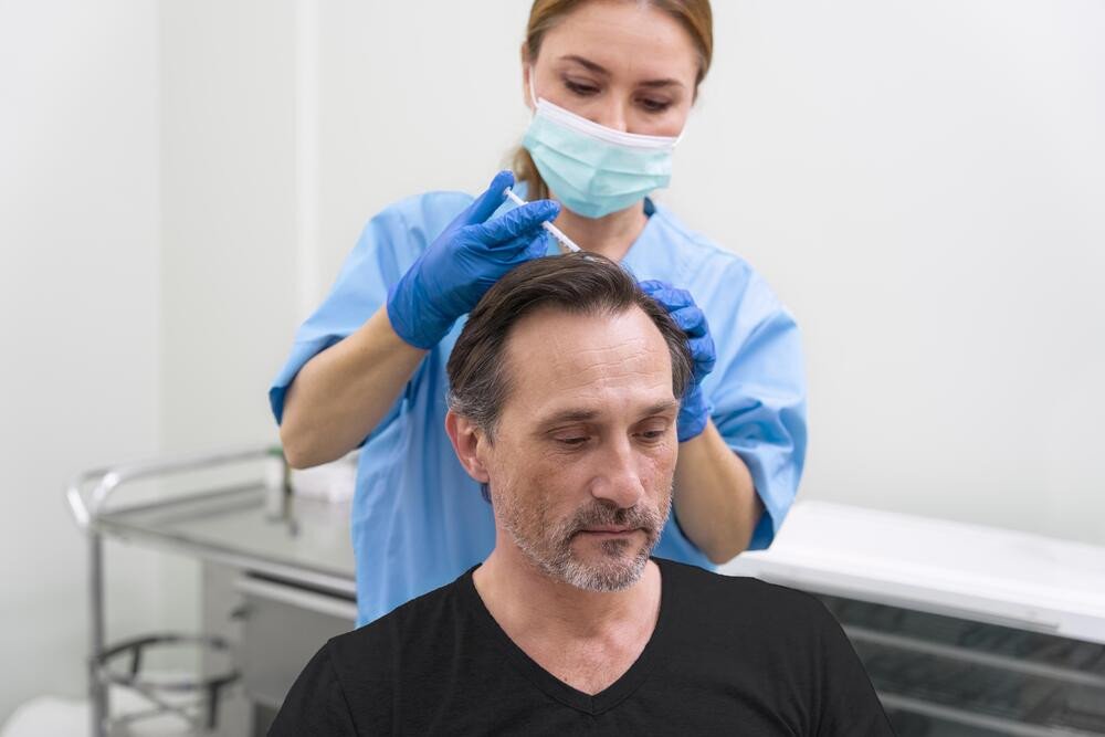 patient et medecin greffe de cheveux