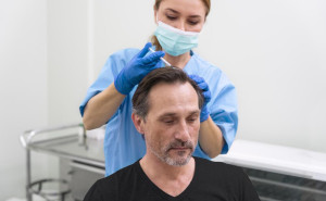 patient et medecin greffe de cheveux